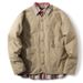 Men’s Japanese Retro Workwear Jacket – Loose Fit Cotton Padded Coat, Warm & Stylish Winter V-Neck Cardigan_viptrois.com