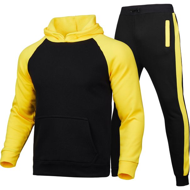 Men's Clothing Autumn and winter men's sports sweatshirt men's hoodie suit plus velvet solid color sweatshirt_viptrois.com