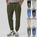 Men's Elastic Jogger Pants – Winter Casual Sweatpants With Adjustable Drawstring (Black/Navy/Gray/Army Green, S-XXXL)_viptrois.com