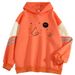 American Style Color Block Sweatshirt For Men, Loose Fit, Niche Cat Print Pullover, Cool And Stylish Outerwear_viptrois.com
