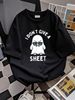 I Don't Give A Sheet Boo Funny Halloween Costume Ghost T-Shirt Designer Clothes Women Top Graphic Tees Versatile Print Round Neck Short Sleeve Female Streetwear Fashion Women Soft Stylish Comfortable T-Shirt For Women Casual Slightly Summer Casual_viptrois.com