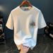 White Printed T-shirt For Men In Summer, Thin Version, 100% Combed Pure Cotton Short_viptrois.com