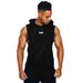 GYM WARRIORS Muscle Fitness Hooded Vest Summer Sleeveless T-Shirt American Street Sweat Absorbing Breathable Loose_viptrois.com