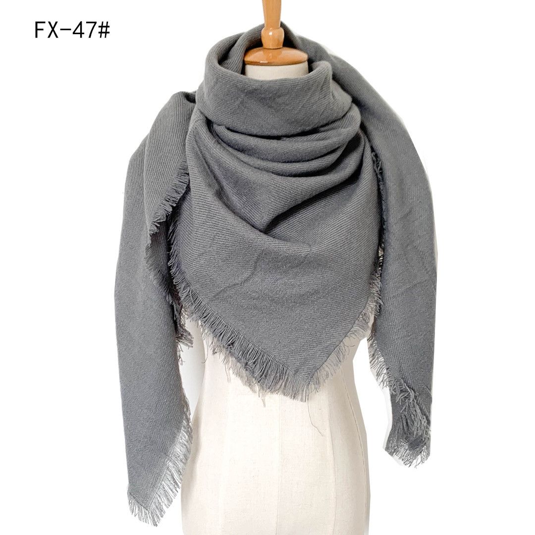 Unisex Black beige plaid square scarf scarf for women_viptrois.com
