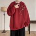 Printed Hoodie Men's Autumn Round Neck Loose Trendy Top Versatile Casual Jacket_viptrois.com
