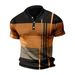 2025 Summer New European And American Men's Polo Shirt Short Sleeved Color Blocked Zipper T Shirt Top_viptrois.com