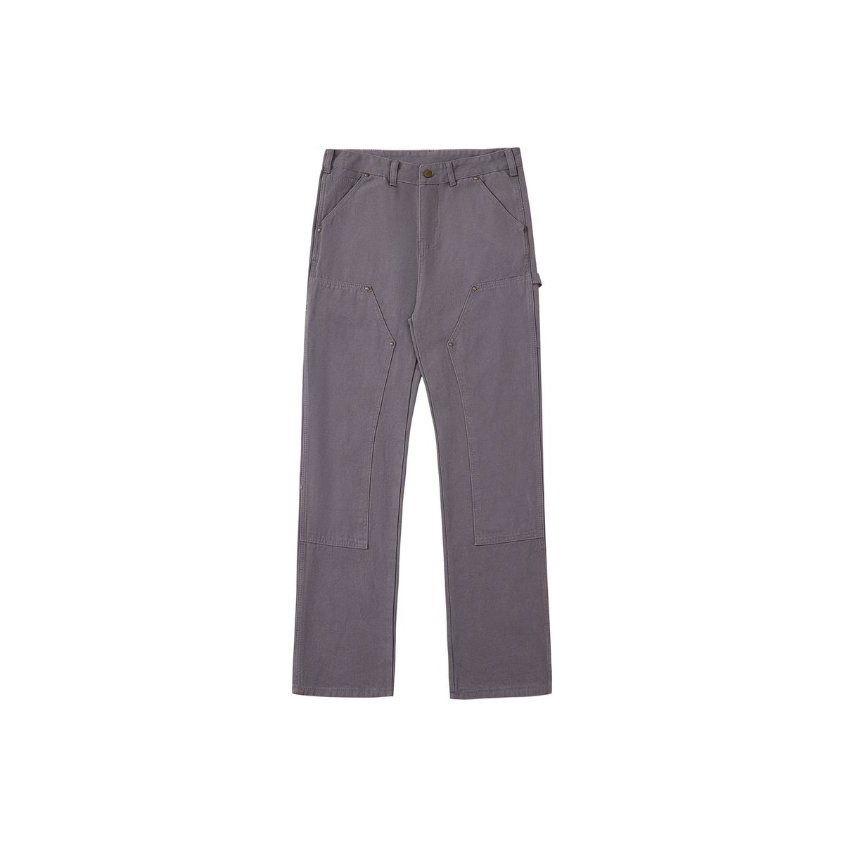 Men's Clothing | Vibe Pants B136 Dark Brown Washed Distressed Knee Canvas Overalls Lumberjack Pants_viptrois.com