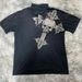 Men's Clothing Short Sleeved Retro Loose Leaf Print Polo Shirt Loose Versatile High Street Pullover Top_viptrois.com