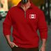 Men's Fleece Zip-up Hoodie With 3d Print, Relaxed Fit, Henry Collar, For Spring & Fall (Black/White/Red/Light Gray/Apricot/Wine Red/Camel/Dark Gray)_viptrois.com