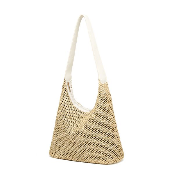 Women's Straw Tote Bag - Large Woven Beach Shoulder Bag For Women, Casual Boho Style_viptrois.com
