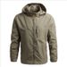 Men’s Windproof Trench Coat – Lightweight Water-Resistant Hooded Jacket For Spring & Fall (Tech-Fabric, Stand Collar, Slim Fit, Outdoor )_viptrois.com