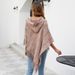 Hooded striped tassel cape shawl Feminine scarf over_viptrois.com