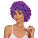 Oversized satin nightcap bow ribbon round hat beauty makeup hat female autumn and winter care headscarf hat_viptrois.com