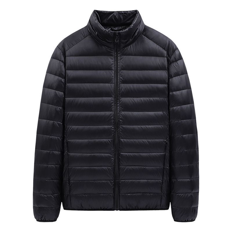 Ultra-Lightweight Packable Down Jacket – 600FP Goose Feather, Stand Collar & Hooded Options, Business Casual Essential (Black/Red/Navy/Blue/Gray)_viptrois.com