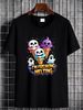Cute I'm Freaking Melting Skull Ice Cream Halloween T-Shirt Comfortable T-Shirt For Women Casual Unisex Streetwear Breathable Women Top Graphic Tees Print Round Neck Short Sleeve Designer Clothes Graphic Versatile Female Top For Everyday Wear_viptrois.com