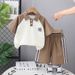 Two Piece Of Men's New Short Sleeved Sloping Shoulder Children's Clothing 2025 Baby Summer Set Handsome And Stylish Back_viptrois.com