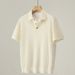 Luxury Men's Short Sleeved Polo Shirt High Elastic Striped Knitted Cool And Breathable Elegant High End Summer Top_viptrois.com