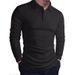 Solid Color Jacquard Knit Sweater Long Sleeve Shirt Slim Lapel Polo Shirt Men's Tops_viptrois.com