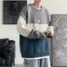 New striped sweater for men, trendy loose round neck knit sweater for autumn and winter, lazy style, personalized Harajuku_viptrois.com