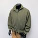 American Retro Oversized Bomber For Men, Spring New Trendy Brand Stand Collar Baseball Jacket Short Top_viptrois.com
