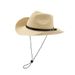 Windproof Wide Brim Straw Hat - Adjustable Rope Belt Sun Protection Hat For Beach Travel_viptrois.com
