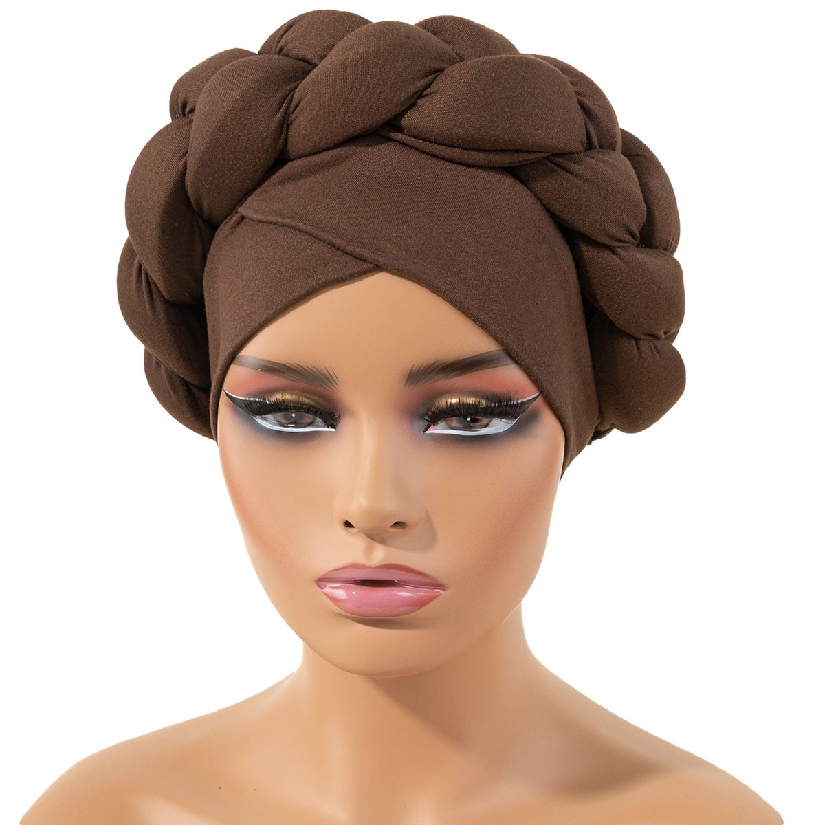 Hot Sale In Europe And America, Milk Silk Braided Turban Hat, Solid Color Sponge Headband Hat, Bohemian Style Turbans_viptrois.com
