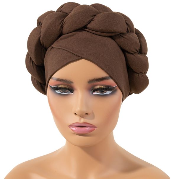 Hot Sale In Europe And America, Milk Silk Braided Turban Hat, Solid Color Sponge Headband Hat, Bohemian Style Turbans_viptrois.com