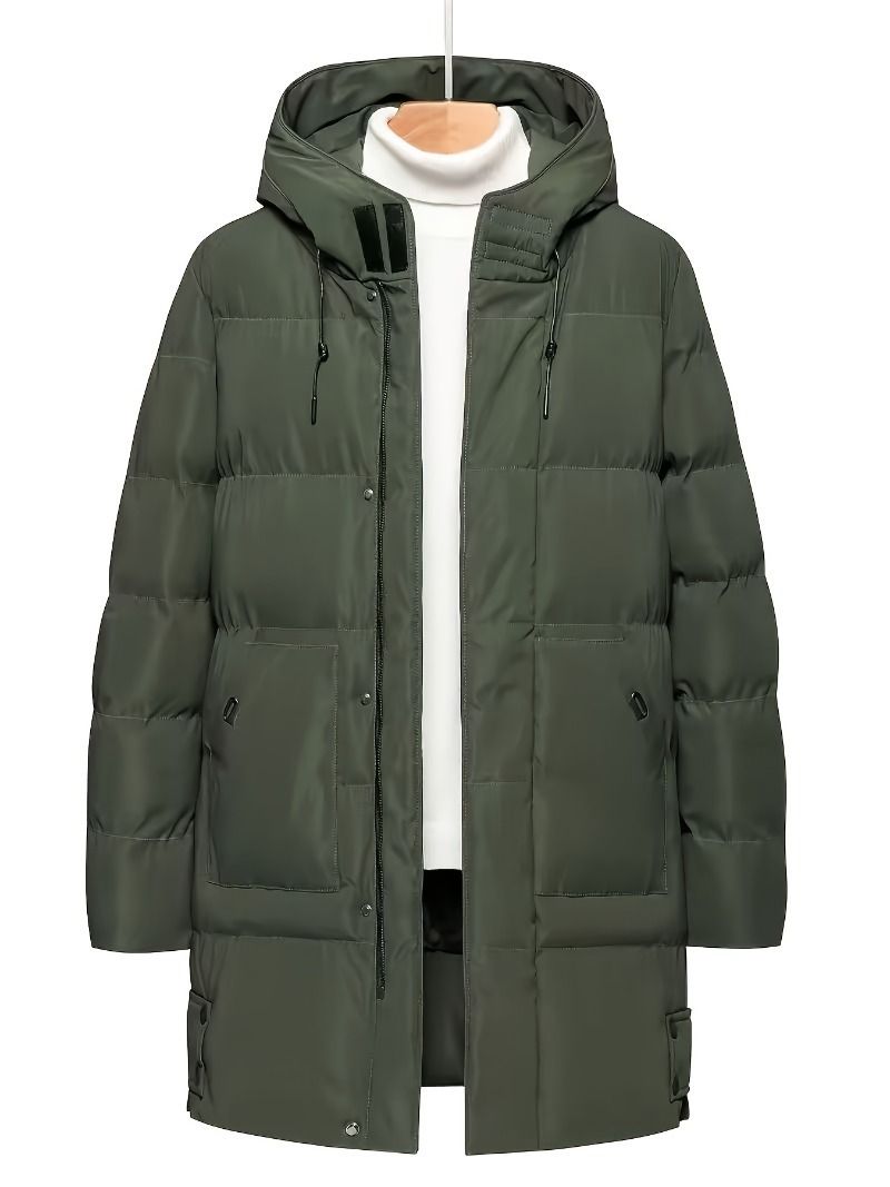 Men's Longline Down Jacket - 550FP White Goose Feather, Windproof & Anti-Bacterial ( S-3XL, 3 Colors)_viptrois.com