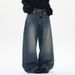 Men's Clothing American High Street Wide Leg Curved Jeans Men's Washed Wide Leg Distressed Banana Pants Straight Leg Pants_viptrois.com