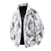 Men's Clothing Lambswool Jacket Winter Loose Tie Dye Warm Winter Cotton Padded Coat Plus Velvet Thickened Cotton Coat Ins Trendy Brand Cotton Padded_viptrois.com