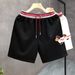 Men's Style Dachshund Embroidered Five Point Pants Summer Color Blocking Retro Loose Fit Casual Sports Shorts_viptrois.com