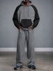 Men's Fleece-Lined Hooded Sweatshirt & Jogger Pants Set - Casual Loungewear With Color Block Design For Autumn Winter_viptrois.com