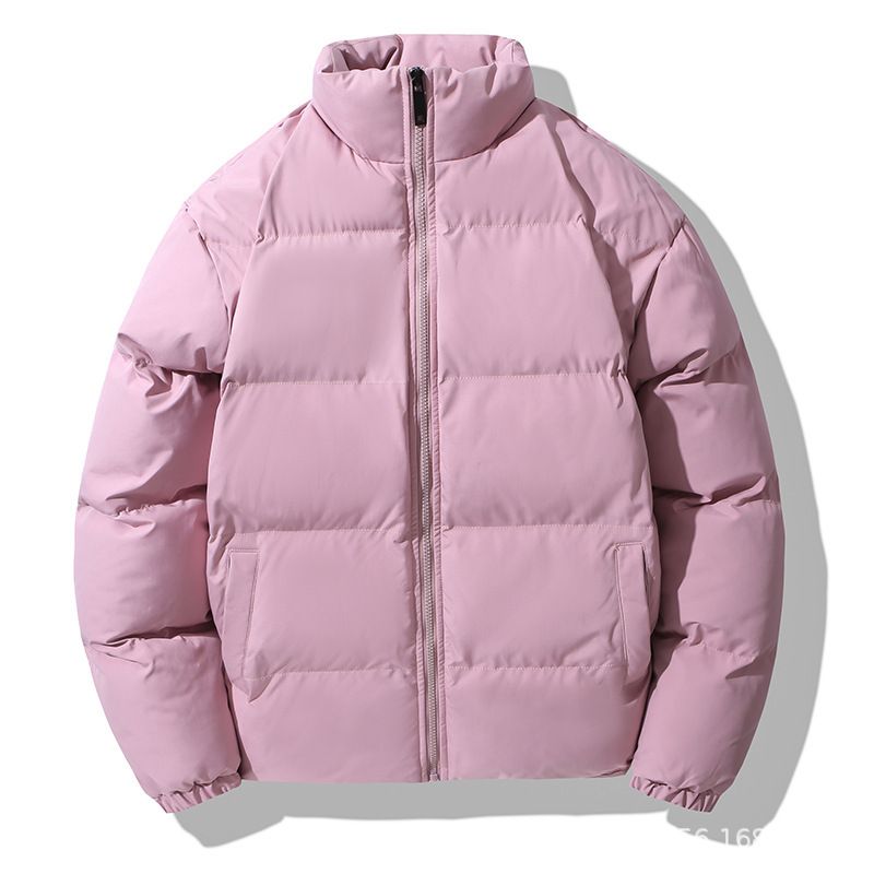 Unisex Stand Collar Cotton Padded Jacket - Trendy Loose Fit Winter Coat For Men & Women, Lightweight Warm Quilted Outerwear_viptrois.com