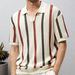 Loom Wholesale Men's Clothing European And American Style Coarse Knit Hollow Out Knitwear Striped Color-Block Woolen_viptrois.com