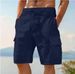 Men's Clothing Cargo Shorts Linen Shorts Summer Shorts Beach Elastic Waist Drawstring Multi Pockets Solid Color Pants_viptrois.com