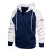 Cross-Border Autumn Winter New Color-Block Zipper Cardigan Hooded Sweatshirt Retro Plus Size Loose Casual Fleece Top_viptrois.com