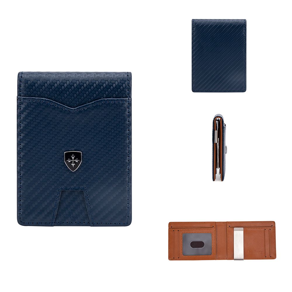 Card Holder Purse Wallets Men's Card Bag Carbon Fiber Rfid Anti-degaussing Money Clip Business Multi-card Wallet_viptrois.com