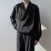 Men's Clothing Men's Long Sleeved Autumn Thin Drape Pullover Shirt Ins Trendy Loose And Handsome Tops_viptrois.com