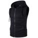 Men's Clothing New Men's Hooded Zipper Pocket Sweater Vest Jacket Hooded Vest M19_viptrois.com