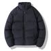 Unisex High-Neck Puffer Coat – Oversized Winter Jacket With Thickened Filling (Black/Beige)_viptrois.com