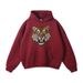 Men's Drop Shoulder Velvet Crocodile Maple Leaf Print Sweatshirt - Oversized Streetwear Pullover With Comfort Fit_viptrois.com