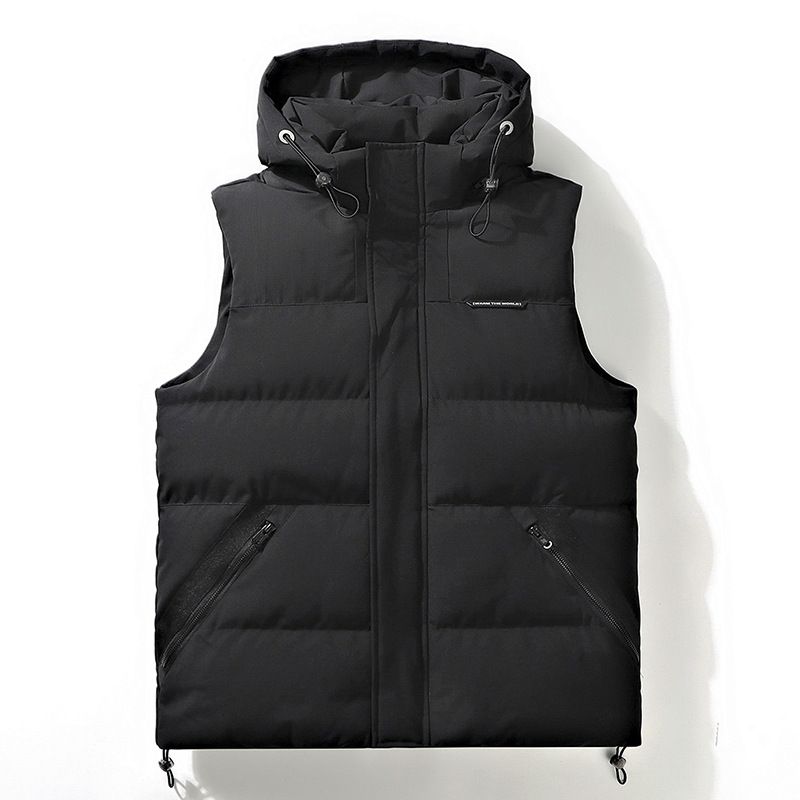 Men’s Hooded Puffer Vest – Oversized Streetwear Sleeveless Jacket (M-3XL, Purple/Yellow/Red/Black/Beige)_viptrois.com