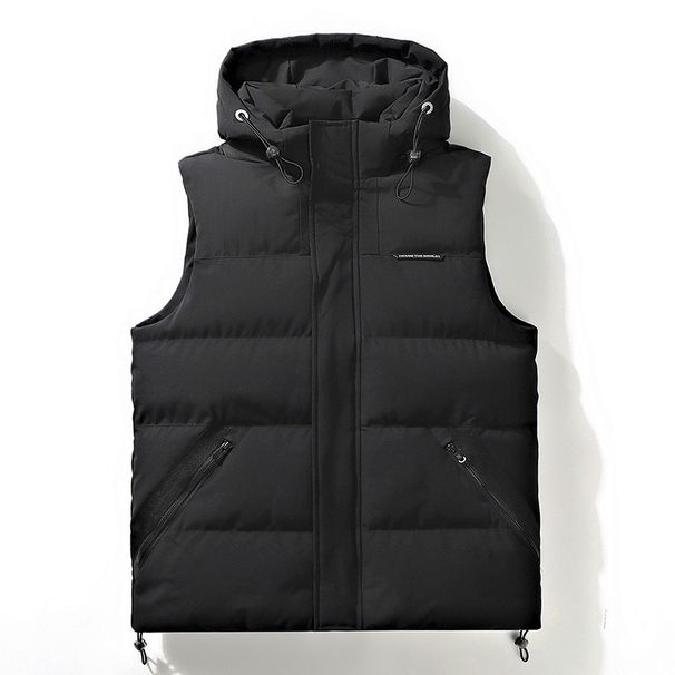 Men’s Hooded Puffer Vest – Oversized Streetwear Sleeveless Jacket (M-3XL, Purple/Yellow/Red/Black/Beige)_viptrois.com