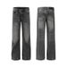 Men's Clothing Street Washed Crease Flared Jeans Hiphop Pants_viptrois.com