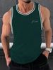 Men's Clothing Summer Muscle Fitness Sports Leisure Sleeveless Vest Printed Letters Fashion Quick Drying Vest_viptrois.com