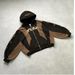 American Style Men's Sweatshirt Loose Color Block Embroidered Hoodie Niche Zipper Jacket Cool Top_viptrois.com