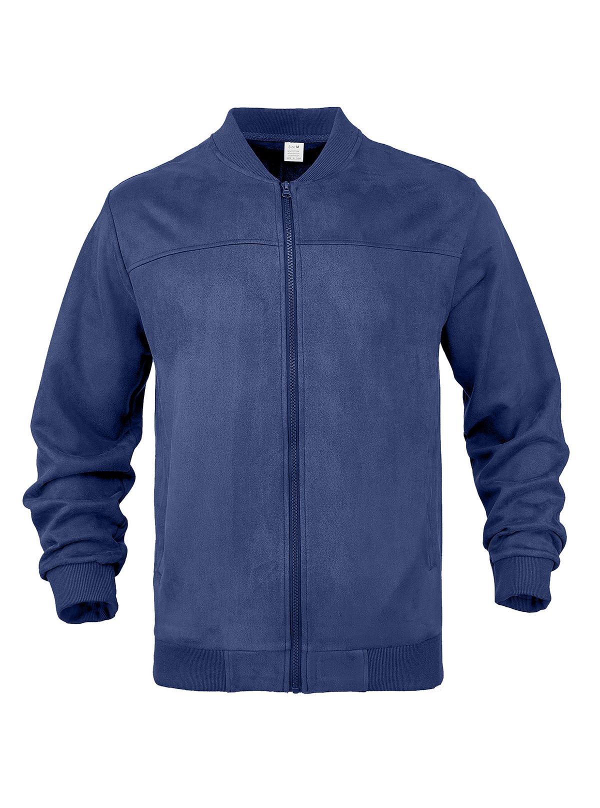 Men's Suede Zip-Up Jacket – Minimalist Contrast-Panel Biker Jacket With Stand Collar (S-XXXL, 5 Urban Tones)_viptrois.com