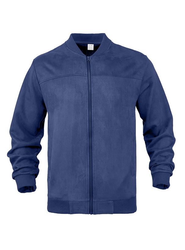 Men's Suede Zip-Up Jacket – Minimalist Contrast-Panel Biker Jacket With Stand Collar (S-XXXL, 5 Urban Tones)_viptrois.com
