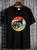 French Horn T-Shirt - French Horn Musical Instrument Silhouette Retro Band Shirt Comfortable Summer Designer Clothes Fashion Top For Everyday Wear_viptrois.com