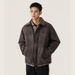 Men's Retro Winter Down Jacket With 90% White Duck Feather, Loose-Fit Polyester Coat For Casual & Outdoor (Coffee, Oxford Blue)_viptrois.com